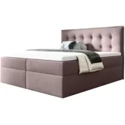 Höffner Boxbett mit Bettkasten Focus ¦ rosa/pink ¦ Maße (cm): B: 200 H: 110