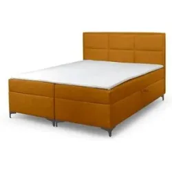 Höffner Boxbett mit Bettkasten Vaduz ¦ gelb ¦ Maße (cm): B: 140 H: 110