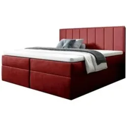 Höffner Boxbett mit Bettkasten Havana ¦ rot ¦ Maße (cm): B: 140 H: 110