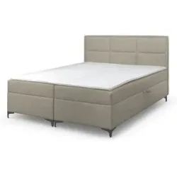 Höffner Boxbett mit Bettkasten Vaduz ¦ beige ¦ Maße (cm): B: 160 H: 110