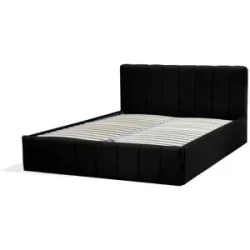 Höffner Polsterbett mit Bettkasten Nina ¦ schwarz ¦ Maße (cm): B: 129 H: 85