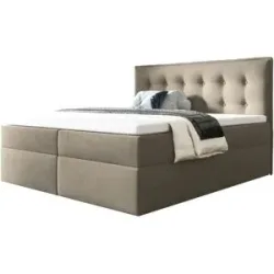Höffner Boxbett mit Bettkasten Focus ¦ beige ¦ Maße (cm): B: 160 H: 110
