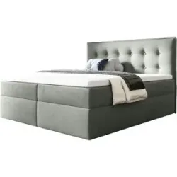 Höffner Boxbett mit Bettkasten Focus ¦ grau ¦ Maße (cm): B: 120 H: 110
