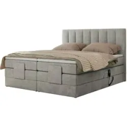 Höffner Motor Boxspringbett mit Bettkasten Comforto ¦ grau ¦ Maße (cm): B: 188 H: 124