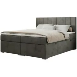 Höffner Boxbett mit Bettkasten Ally ¦ grau ¦ Maße (cm): B: 200 H: 118