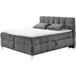 Höffner Boxbett mit Bettkasten Kylie ¦ grau ¦ Maße (cm): B: 190 H: 116
