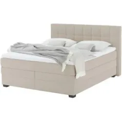 vanDoorn Boxspringbett mit Bettkasten  Canto ¦ beige ¦ Maße (cm): B: 214 H: 119