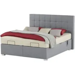 vanDoorn Motor-Boxspringbett mit Bettkasten Ohio ¦ grau ¦ Maße (cm): B: 192 H: