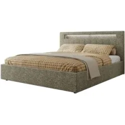Höffner Polsterbett mit Bettkasten Gold 5 Classic ¦ grau ¦ Maße (cm): B: 188 H: 103