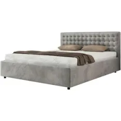 Höffner Polsterbett 180x200 Hellgrau mit Bettkasten Pavo Classic ¦ grau ¦ Maße (cm): B: