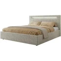 Höffner Polsterbett mit Bettkasten Gold 5 Classic ¦ grau ¦ Maße (cm): B: 208 H: 103