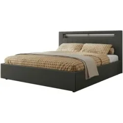 Höffner Polsterbett mit Bettkasten Gold 5 Classic ¦ grau ¦ Maße (cm): B: 148 H: 103