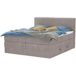 Höffner Boxspringbett mit Bettkasten Falco ¦ braun ¦ Maße (cm): B: 146 H: 119