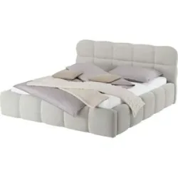 Höffner Polsterbett mit Bettkasten Lux ¦ grau ¦ Maße (cm): B: 207 H: 103