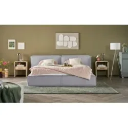 Höffner Polsterbett mit Bettkasten Gratia ¦ grau ¦ Maße (cm): B: 240 H: 85