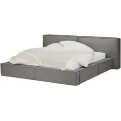 Höffner-Selection, Höffner Selection Polsterbett mit Bettkasten Liora ¦ grau ¦ Maße (cm): B: 240 H: