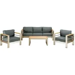 a casa mia Lounge-Set 4-teilig New York ¦ grau
