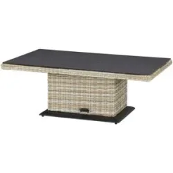 a casa mia Polyrattan-Tisch höhenverstellbar Sylt ¦ creme ¦ Maße (cm): B: 75 H: