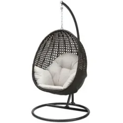 a casa mia Hängesessel  Tahiti ¦ braun ¦ Maße (cm): H: 191  Ø: 101