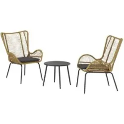 Höffner Balkonset für 2 Personen im modernem Boho-Stil Marseille ¦ holzfarben