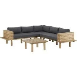 Höffner Lounge - Set aus Massivholz Wellington ¦ holzfarben