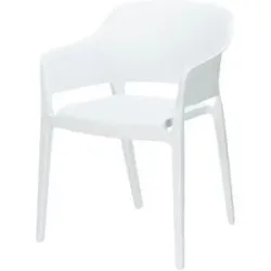 Höffner Stapelstuhl  Lacona ¦ weiß ¦ Maße (cm): B: 55 H: 77,5 T: 54.5