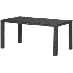 a casa mia Gartentisch Polyrattan Padua ¦ grau ¦ Maße (cm): B: 90 H: 75