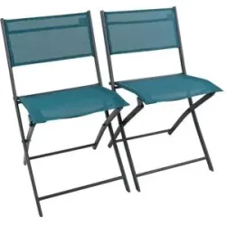 Höffner Gartenstuhl 2er-Set   ¦ türkis/petrol ¦ Maße (cm): B: 45 H: 79