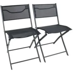 Höffner Gartenstuhl 2er-Set   ¦ schwarz ¦ Maße (cm): B: 45 H: 79