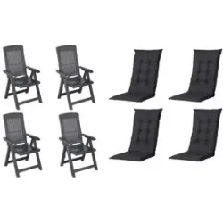 Siena Garden Gartensessel 8er-Set  Tampa ¦ grau ¦ Maße (cm): B: 61 H: 109