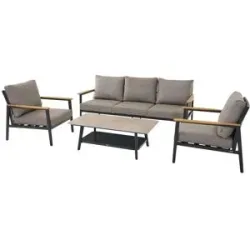 Siena Garden Gartenmöbel 4er-Set  Liguria ¦ grau ¦ Maße (cm): B: 75 H: 75