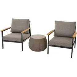 Siena Garden Balkon 3er-Set  Liguria ¦ grau ¦ Maße (cm): B: 72 H: 64