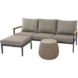 Siena Garden Gartenmöbel 3er-Set  Liguria ¦ grau ¦ Maße (cm): B: 74 H: 60