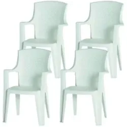 Siena Garden Stapelsessel 4er-Set  Eden ¦ weiß ¦ Maße (cm): B: 55 H: 91