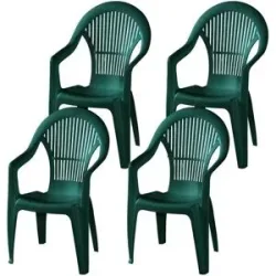 Siena Garden Stapelsessel 4er-Set  Vega ¦ grün ¦ Maße (cm): B: 55 H: 93