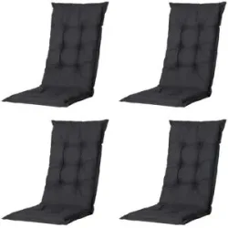 Höffner Auflage hoch 4er-Set  Basic ¦ schwarz ¦ Maße (cm): B: 50 H: 2