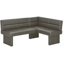 Höffner Eckbank Leder Canto II ¦ grau ¦ Maße (cm): B: 180 H: 85 T: 134.0