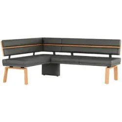 Höffner Eckbank Leder Canto III ¦ grau ¦ Maße (cm): B: 203 H: 88 T: 157.0