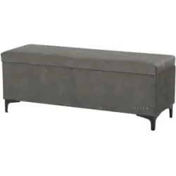 Jette Home Bettbank mit Stauraum Jette Patch ¦ grau ¦ Maße (cm): B: 122 H: 47 T: