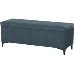 Jette Home Bettbank mit Stauraum Jette Patch ¦ blau ¦ Maße (cm): B: 122 H: 47 T: