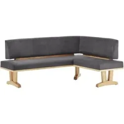 Woodford Eckbank massiv Mila ¦ grau ¦ Maße (cm): B: 222 H: 92 T: 152.0