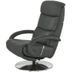 Hukla Leder-Relaxsessel  Florian ¦ grau ¦ Maße (cm): B: 73 H: 109 T: 91.0