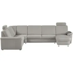 meinSofa Wohnlandschaft Mikrofaser Rita ¦ grau ¦ Maße (cm): H: 91
