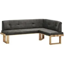 Woodford Eckbank massiv Alina ¦ grau ¦ Maße (cm): B: 205 H: 88 T: 155.0