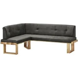 Woodford Eckbank massiv Alina ¦ grau ¦ Maße (cm): B: 225 H: 88 T: 155.0
