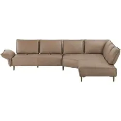 W.SCHILLIG Ecksofa aus Echtleder Bonnie ¦ braun ¦ Maße (cm): B: 340 H: 85 T: