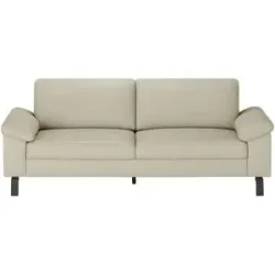 Max Schelling Ledersofa mit Winkelfüßen Maximum ¦ creme ¦ Maße (cm): B: 224 H:
