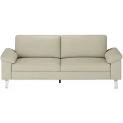 Max Schelling Ledersofa mit Winkelfüßen Maximum ¦ creme ¦ Maße (cm): B: 204 H: