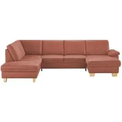 meinSofa Wohnlandschaft Kunstleder Samu ¦ rot ¦ Maße (cm): B: 316 H: 90 T: 235.0