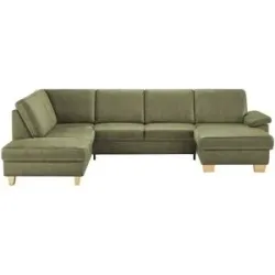 meinSofa Wohnlandschaft Kunstleder Samu ¦ grün ¦ Maße (cm): B: 316 H: 90 T: